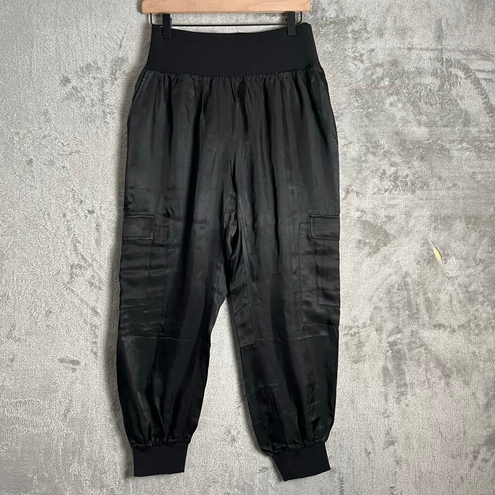 Cinq a Sept Giles Cupro Cropped Cargo Joggers Luxe Utility Large Minimilast‎